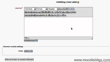Moodle 2 Adding a Label and content