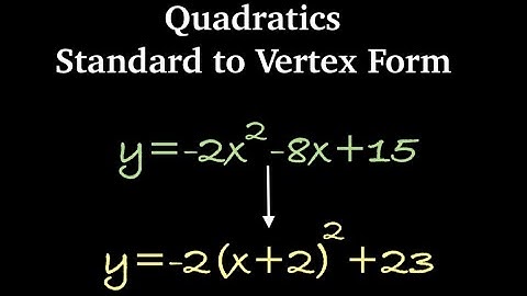 How To Convert From Standard to Vertex Form.