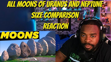All MOONS of URANUS and NEPTUNE  Size Comparison REACTION