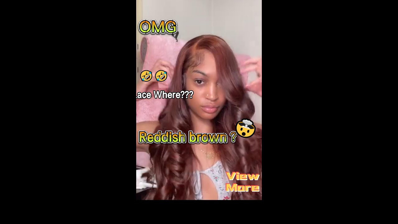 🌈HOT Color:She install a reddish brown color wig🤩So cuteee