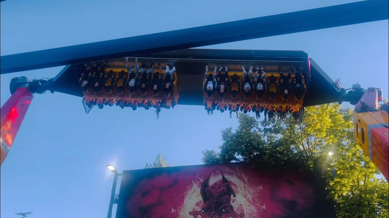 Crazy roller coaster rides at La Ronde Montreal - Six Flags park Canada