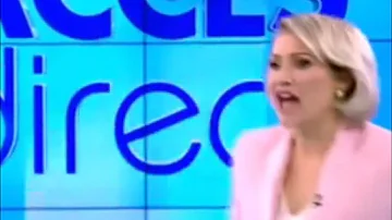 A naked woman is attacking the tv presenter with a stone | Live