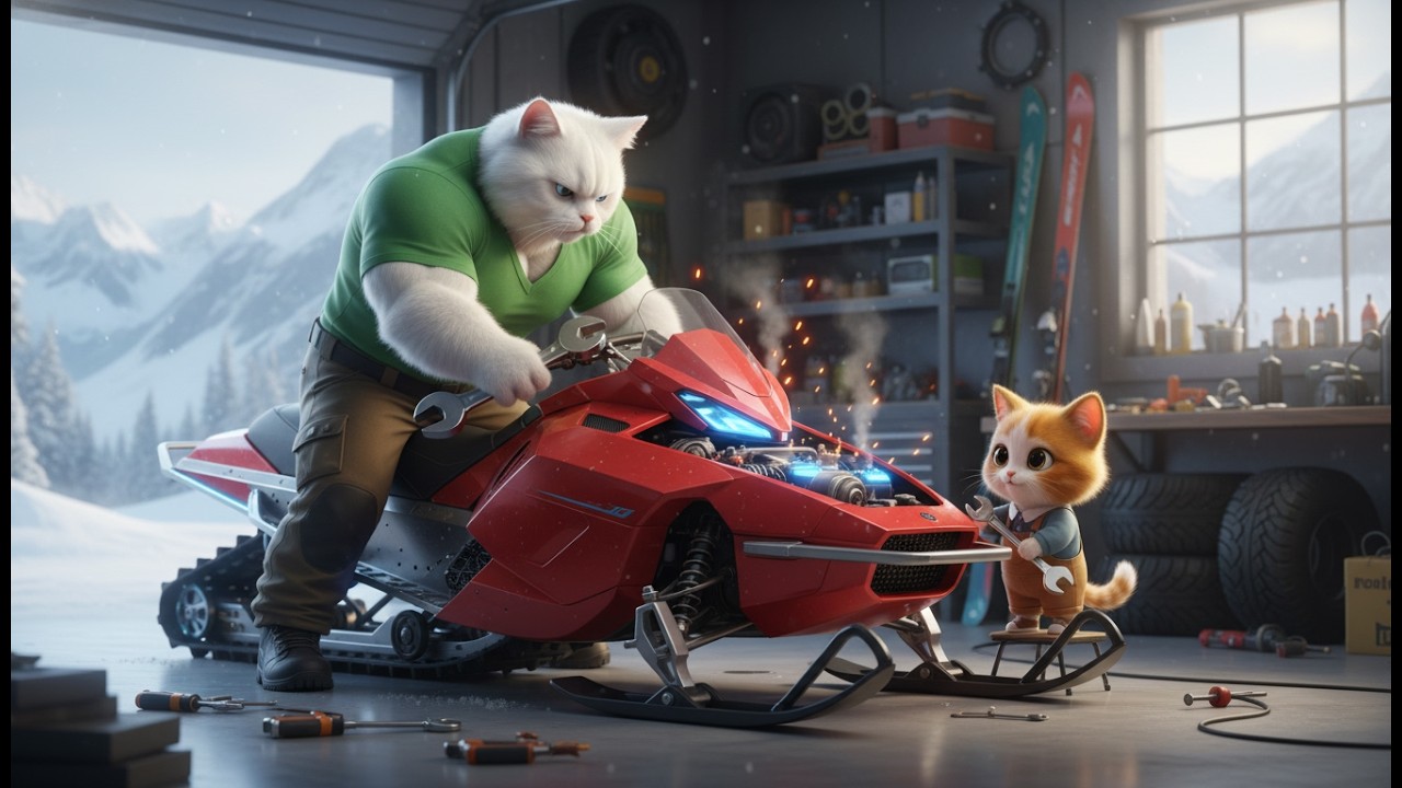 Cute Cat Tales: Kaka, Super snowmobiles, love, and creativity - The Hero's Journey