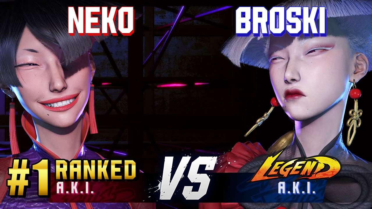 SF6 ▰ NEKO (#1 Ranked A.K.I.) vs BROSKI (A.K.I.) ▰ High Level Gameplay