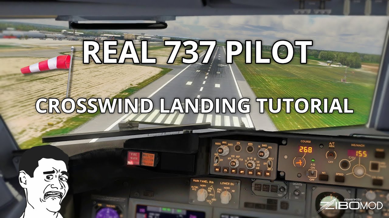Real 737 Pilot | Crosswind Landing Tutorial | ZIBO MOD 737NG - YouTube