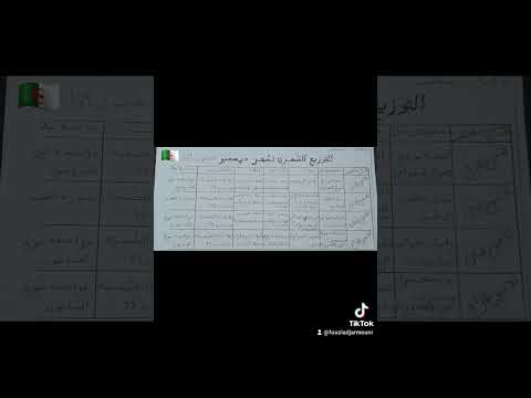 التوزيع الشهري لشهر ديسمبر مستوى أول لفصول محو الأمية ولاية سطيف الجزائر