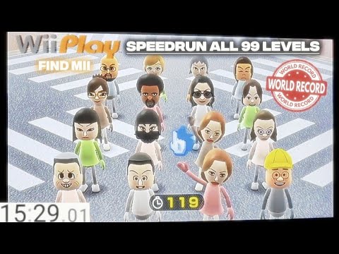 Former WORLD RECORD] Wii Play - Find Mii All 99 Levels Speedrun