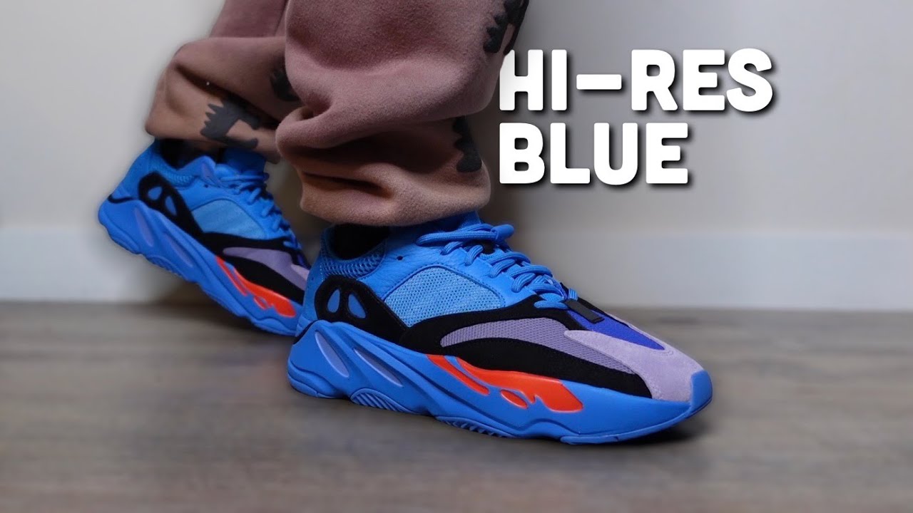 YEEZY 700 v1 Hi-Res Blue On Feet Look - YouTube