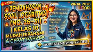 🔥 Pembahasan Soal Logaritma Kelas 10 (No. 26–31) | Mudah Dipahami & Cepat Paham! 🔥 Pembahasan Soal Logaritma Kelas 10 (No. 26–31) | Mudah Dipahami & Cepat Paham!