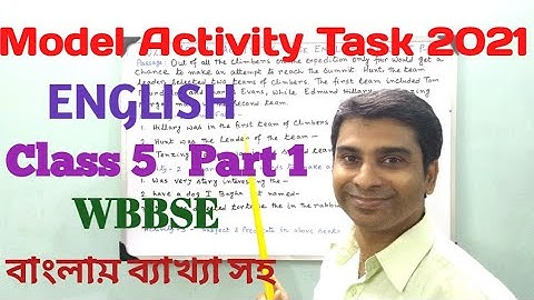 Model Activity Task 2021 English Class 5 Part 1
