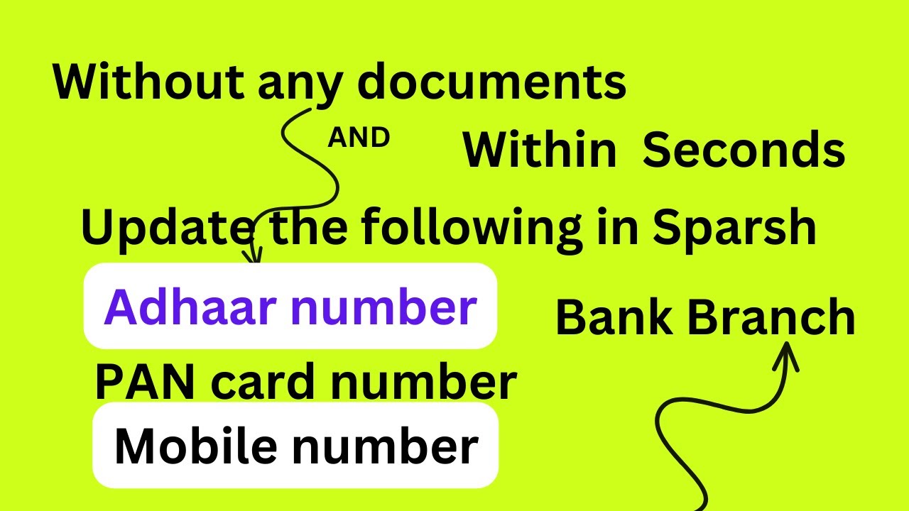 Update personal details in Sparsh|update adhaar, PAN card number ...