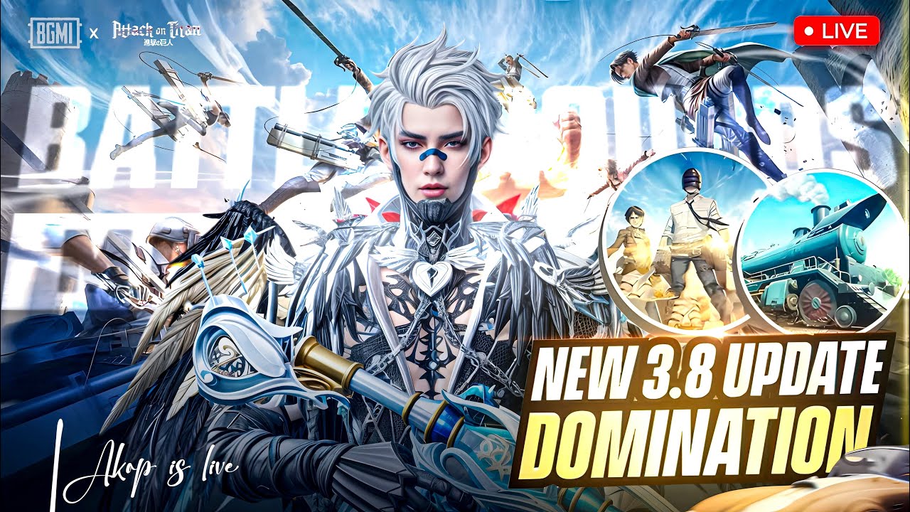 🔴BGMI-3.8 UPDATE ATTACK ON TITANS x BGMI |FULL DOMINATION|AKOPISLIVE 