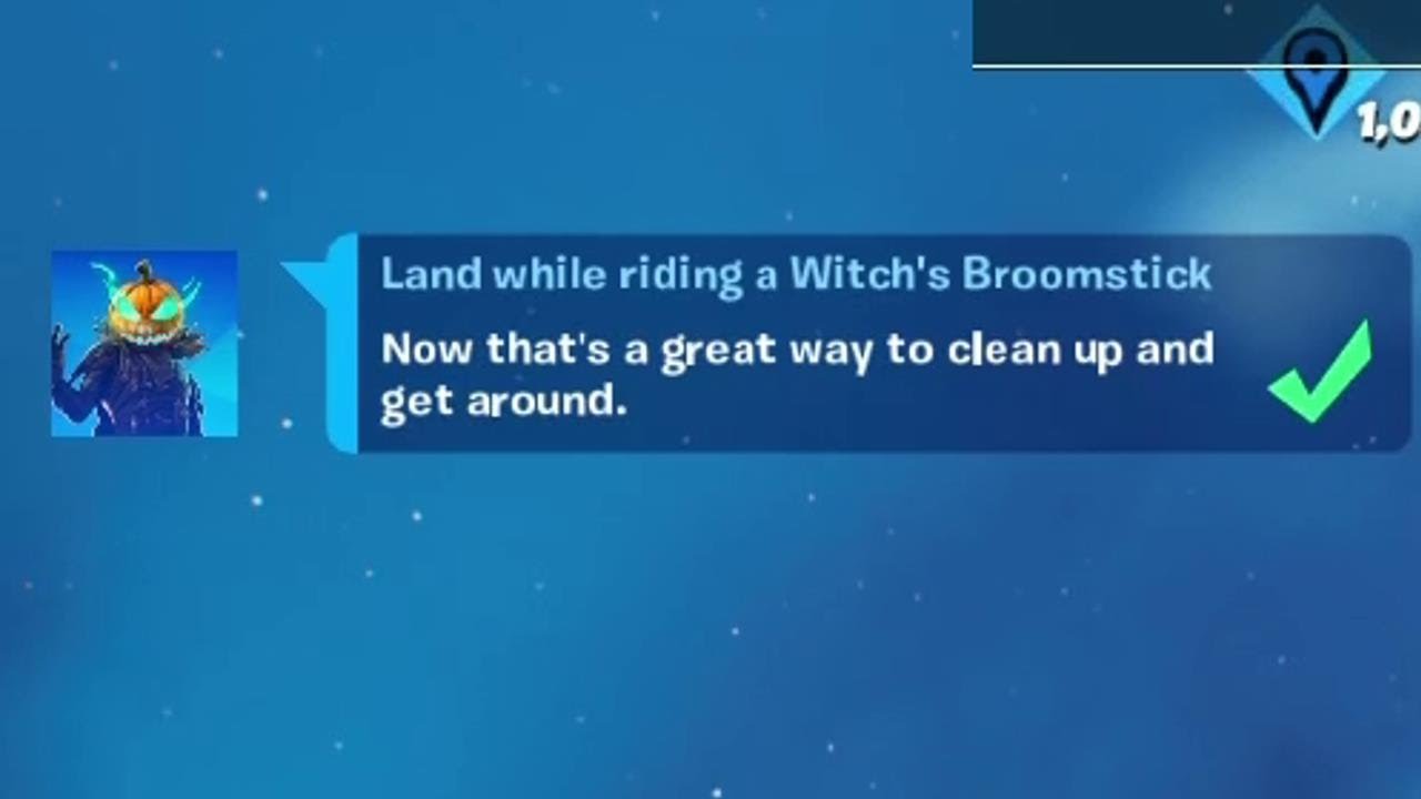 Land while riding a Witch's Broomstick fortnite YouTube