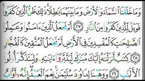 سورة ص   من الاية 25 الى 29
