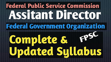 Assistant Director Federal government organization fpsc. syllabus, IB, Sample questions