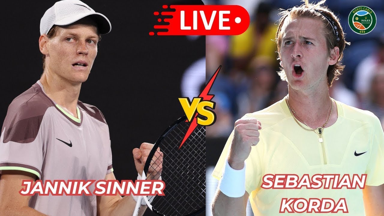 ATP LIVE JANNIK SINNER VS SEBASTIAN KORDA ATP MONTE CARLO OPEN 2024