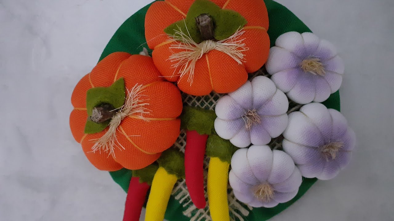 Porta pano de prato de cd, abóbora, alho e pimenta!