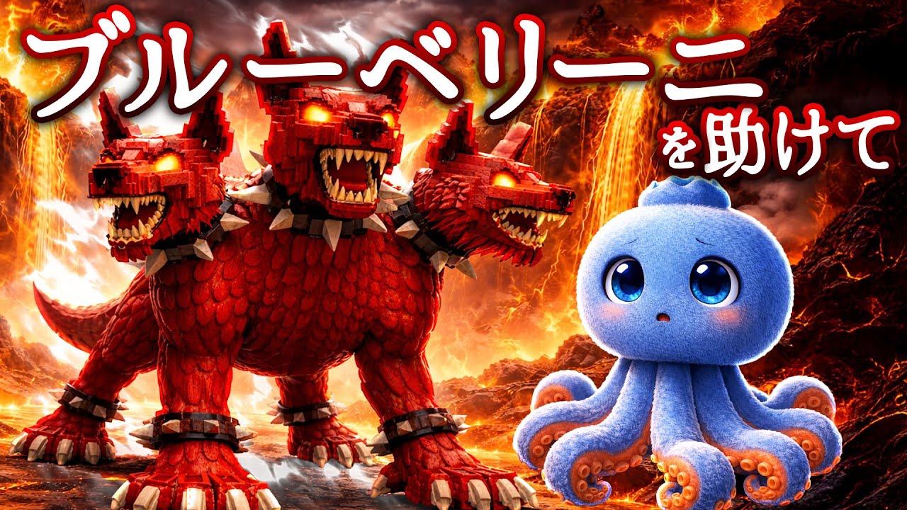 『ヘルハウンディーノ・クルシーノ』と戦うブルーベリーニ・オクトパシーニを助けて！ブレインロットクイズ【全3問】