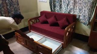 WOOD SOFA COME BED