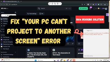 Fix “Your PC Can’t Project to Another Screen” Error – 100% Working