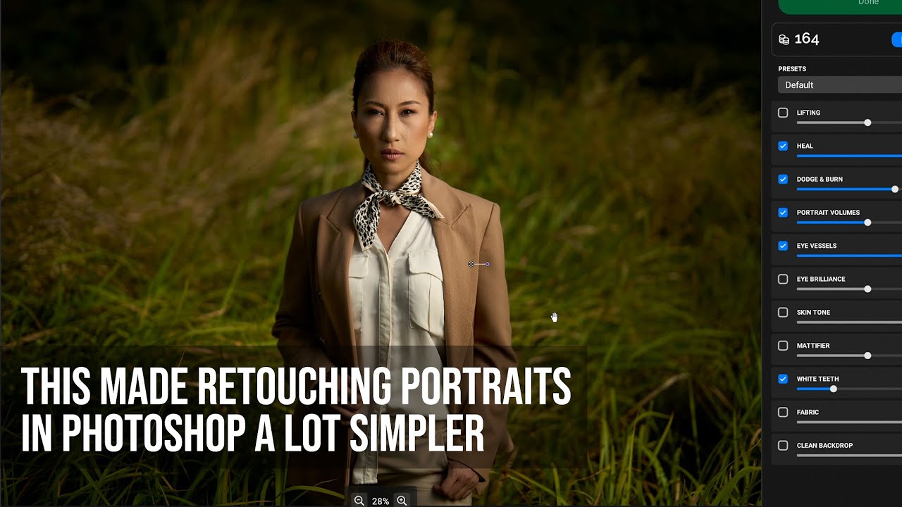 This made retouching portraits in Adobe Photoshop much simpler! Retouch4Me Apex