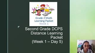 DCPS Math Learning Packet Week 1 - Day 5