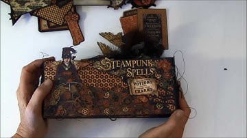 Graphic 45 Steampunk Spells envelope mini album tutorial finish album