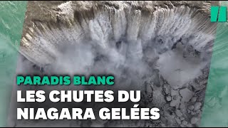 Aux États-Unis, les chutes du Niagara gèlent partiellement à cause du froid