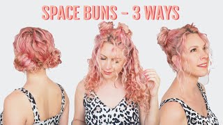 Space buns tutorial in curly hair - Quick & easy hairstyles