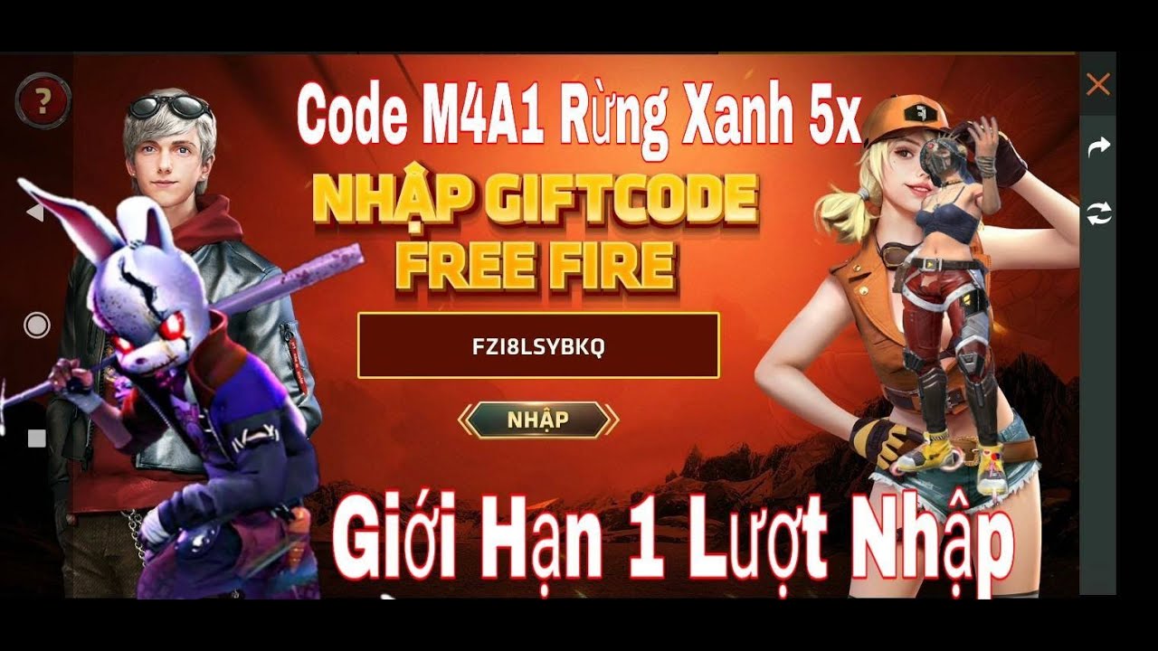 Code FreeFire| Tặng Code FREEFIRE M4A1 Rừng Xanh x5| TKT Gaming Tv ...