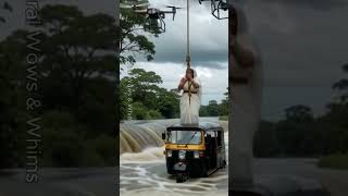Epic Drone Rescue Grandma Saved From Tuk Tuk in Flood #Shorts #Rescue #viralvideo