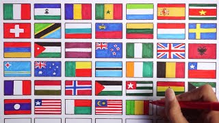 Drawing 41 National Flags | Whare are you From guys? #PART 2