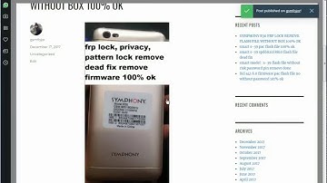 SYMPHONY R30 FRP LOCK REMOVE FLASH FILE WITHOUT BOX 100% OK