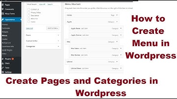 Wordpress Pages and Categories setup, How to create category & menu.
