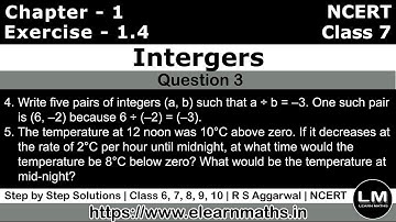 Integers | Class 7 Exercise 1.4 Question 4 - 5 | NCERT | Learn Maths