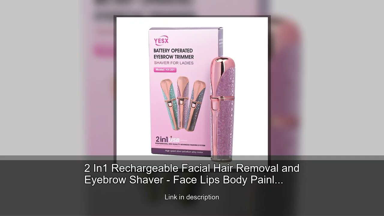 2 In1 Rechargeable Facial Hair Removal and Eyebrow Shaver - Face Lips Body Painless Facial Razo