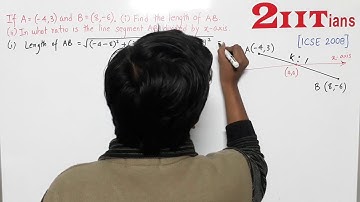 Section Formula Exercise 11 Q 18 Class X ICSE | IIT JEE If A (-4, 3) and B (8, -6)