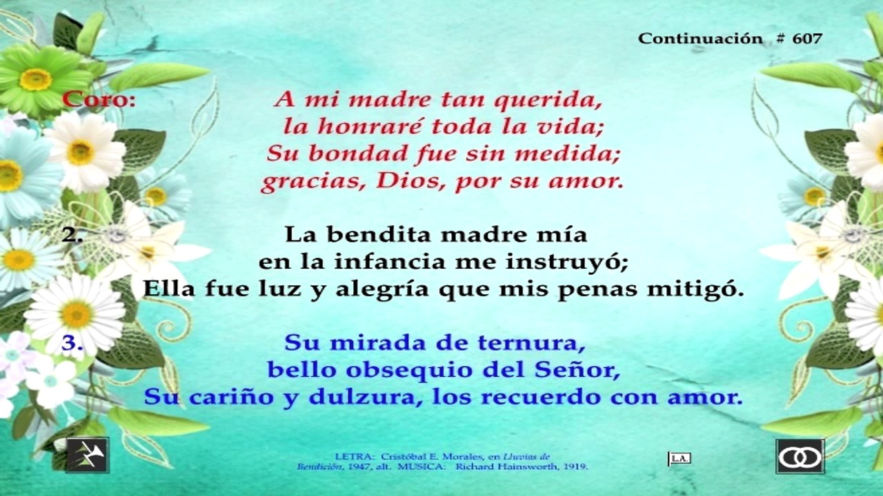 Himno 607 A mi madre Video, pista y letra - YouTube