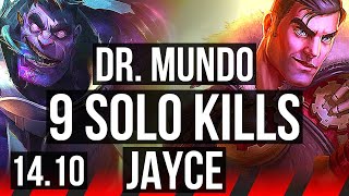 DR. MUNDO vs JAYCE (TOP) | 9 solo kills, Legendary, 16/3/2 | EUW Master | 14.10