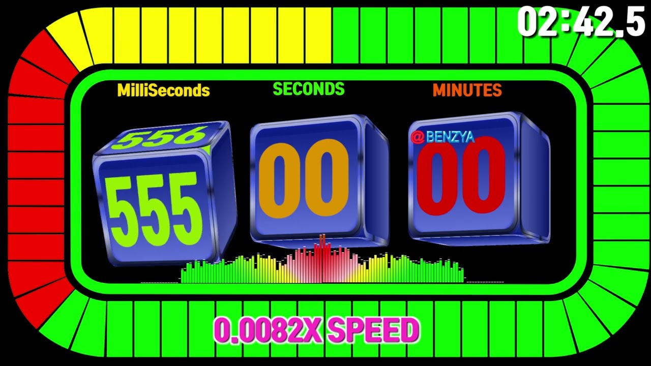 00:00.000 ~ 100:00.000 таймер вращения кубиков счёта🔔с цветными прямоугольниками, ощущение скорости