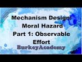 Principal Agent Models Part 1: Moral Hazard with Observability