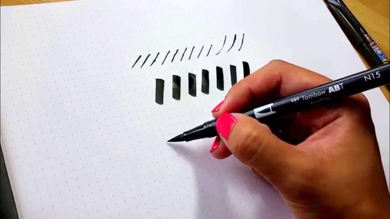 Brush calligraphy tips: How to hold your brush pen at an angle - YouTube
