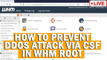 [🔴LIVE] How to prevent DDoS attack via Config Server Security & Firewall in WHM root?