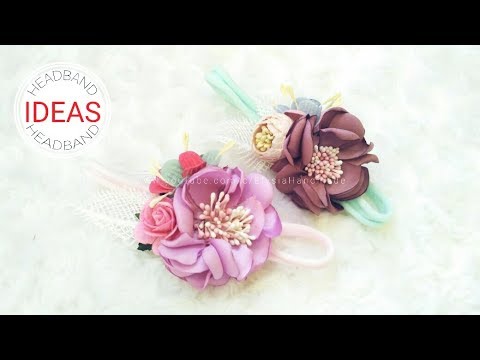 Handmade Satin Flower Headband Bow for Newborn or Baby