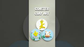DIY Clay Coaster Art 🎨✨ | Easy Handmade Coaster | Home Decor #Shorts