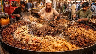 Most Cheap Street food in Afghanistan | Kabuli pulao Roasted Chicken Biryani recipe Punjabi Curry