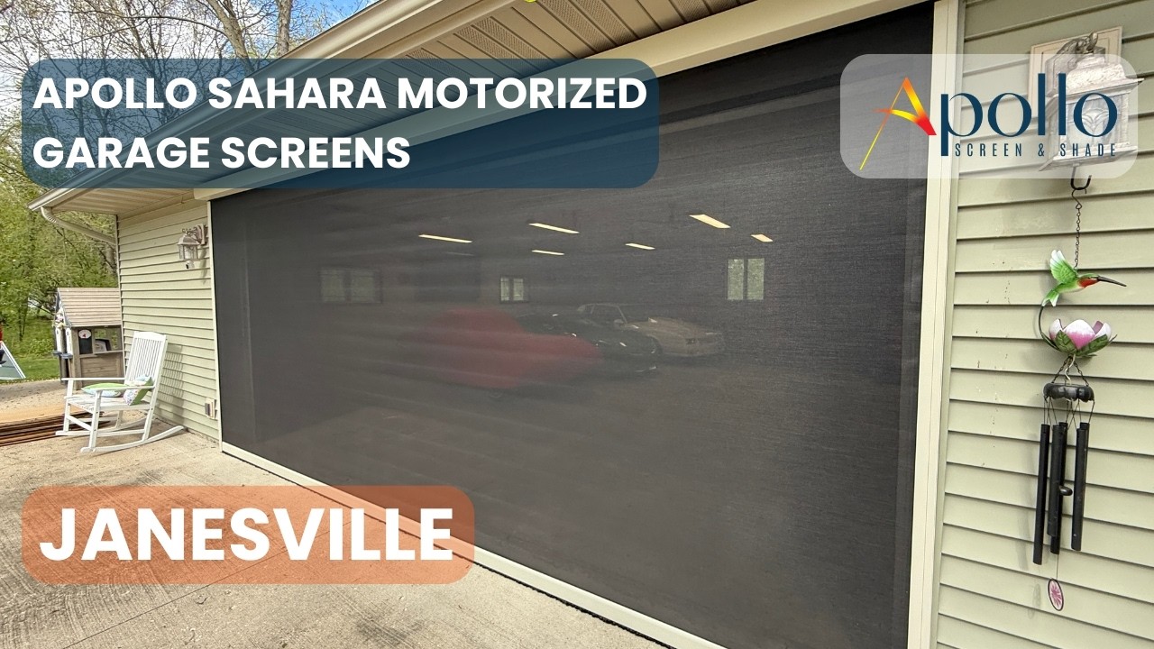 Apollo motorized garage door screen installation — video 1