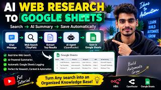 I Built an Automation with n8n 🤖 | Web Search + AI Agent + Google Sheets with Free 🧠OpenRouter