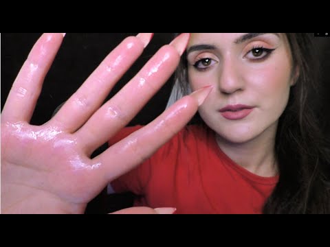 ASMR Türkçe ROLEPLAY ❤️ YÜZÜNE MASAJ YAPIYORUM - Ağız Sesleri &  El Hareketleri - Turkish ASMR