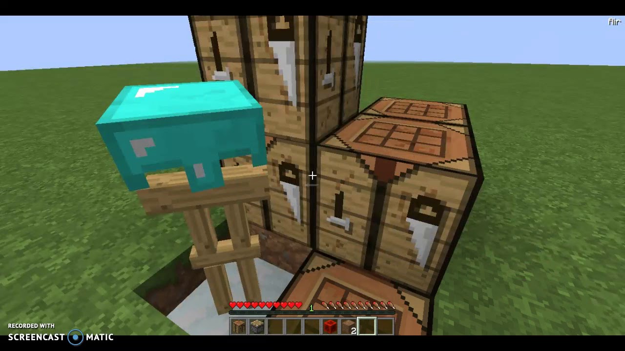 Minecraft How to put a Helmet on a Crafting Table YouTube